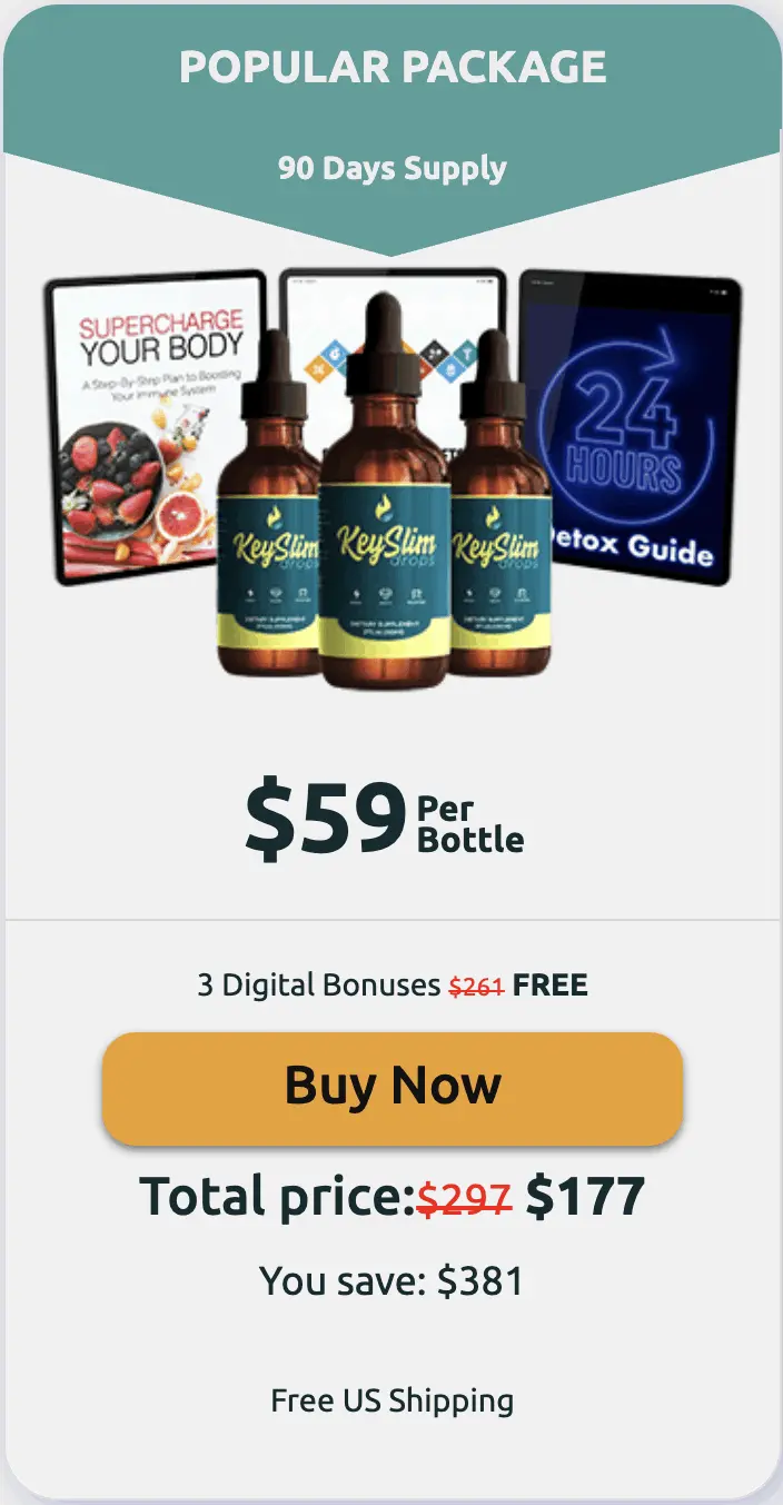 KeySlim Drops 3 bottles pricing